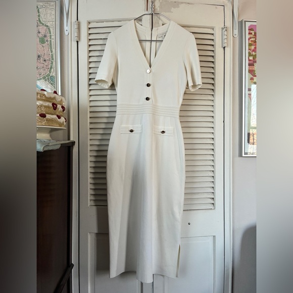 Ted Baker Dresses & Skirts - Ted Baker Cream Midi Dress with Button Detail